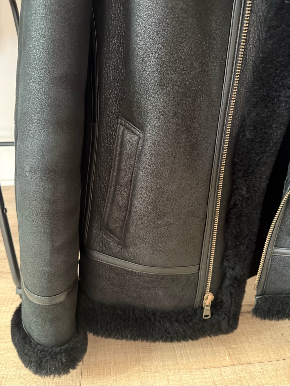 Overland Black (real) Shearling Moto Jacket - Women - Picture 5 of 11